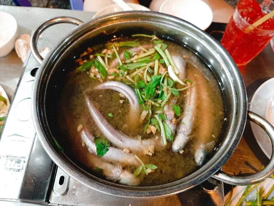 Goby fish hotpot with bitter leaves is an attractive nutritious dish