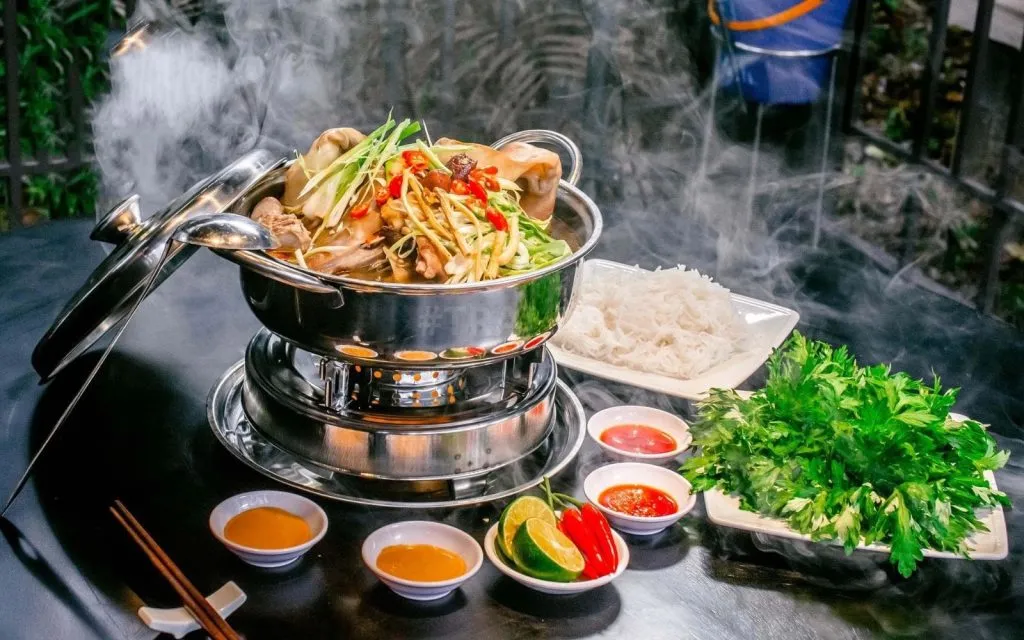 Goat hotpot is popular at family parties
