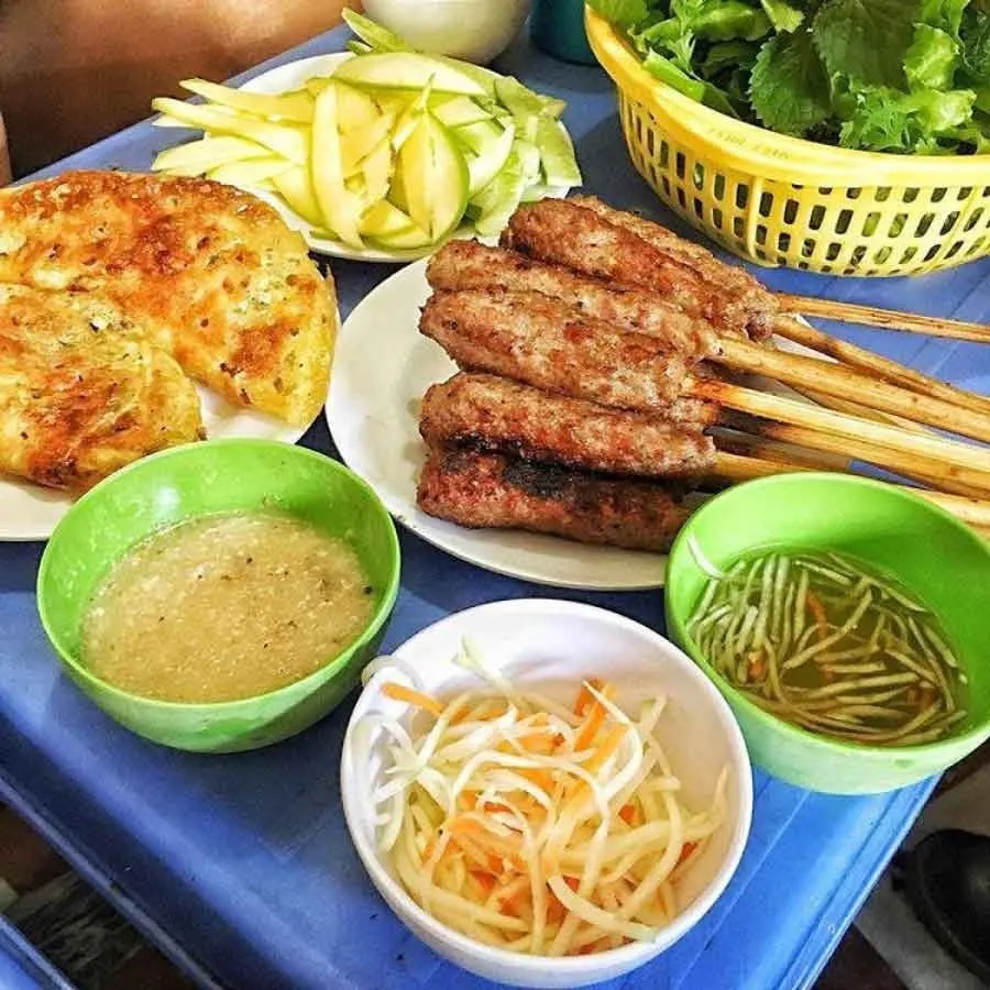 Nem lui is also a dish that is ordered when eating with banh xeo