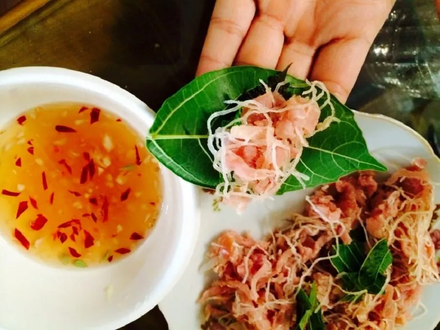 Nem is eaten with leaves, which adds great flavor