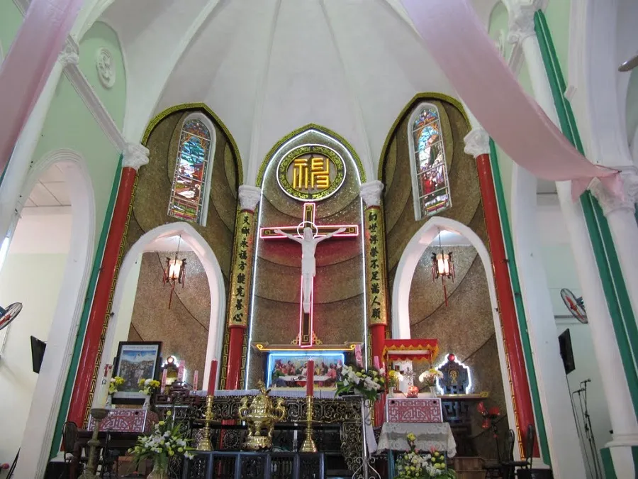 The inside of the church is meticulously decorated