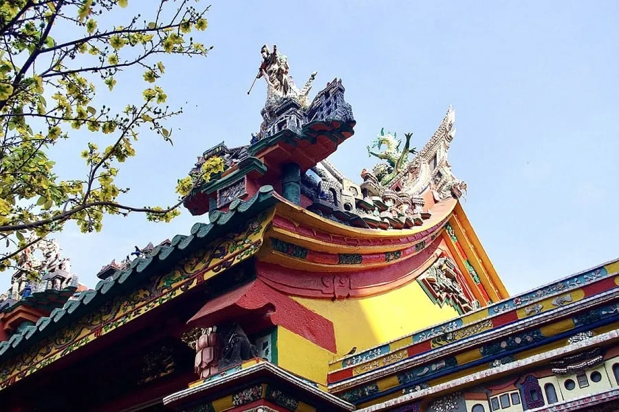 Quan Am Pagoda with its architectural style and many meticulously carved details