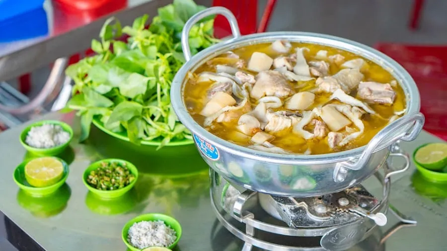The chicken is simmered until soft and sweet