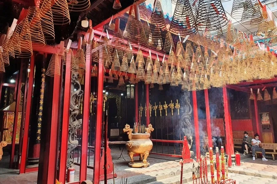 The inside of the temple is decorated simply but no less solemnly