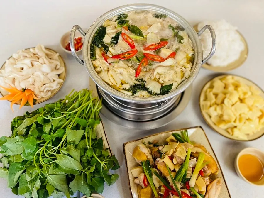 The hot pot broth is sweet without being greasy