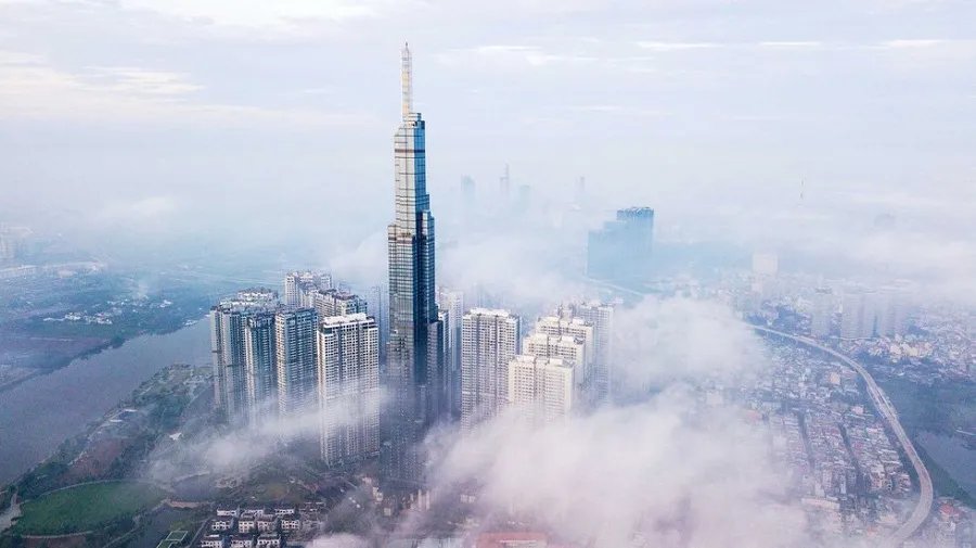 The Landmark 81 building stands out with its enormous height