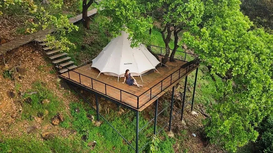 camping at blue lake da nang
