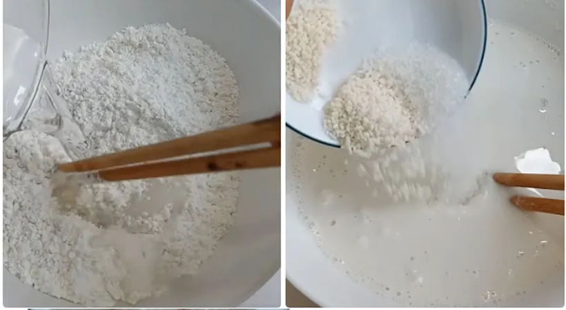 Nhào bột chiên tôm
