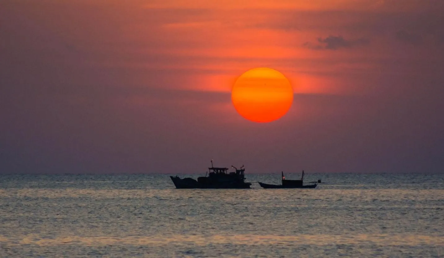 Watching sunset in Phu Quoc