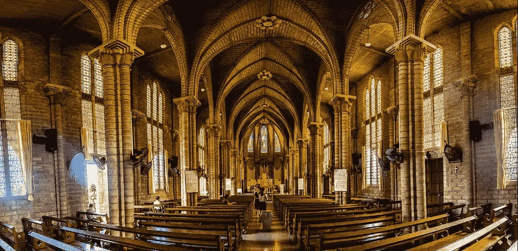 Mass inside Nha Trang stone church