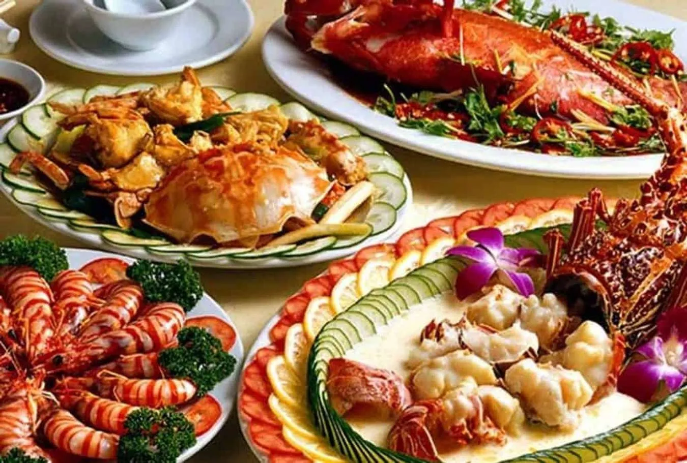 Fresh seafood at coral bay