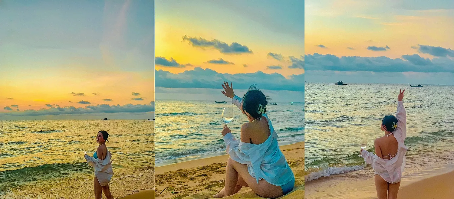 Check-in hoàng hôn Phú Quốc đẹp lịm tim như cô nàng xinh đẹp Nguyễn Thị Thuyền