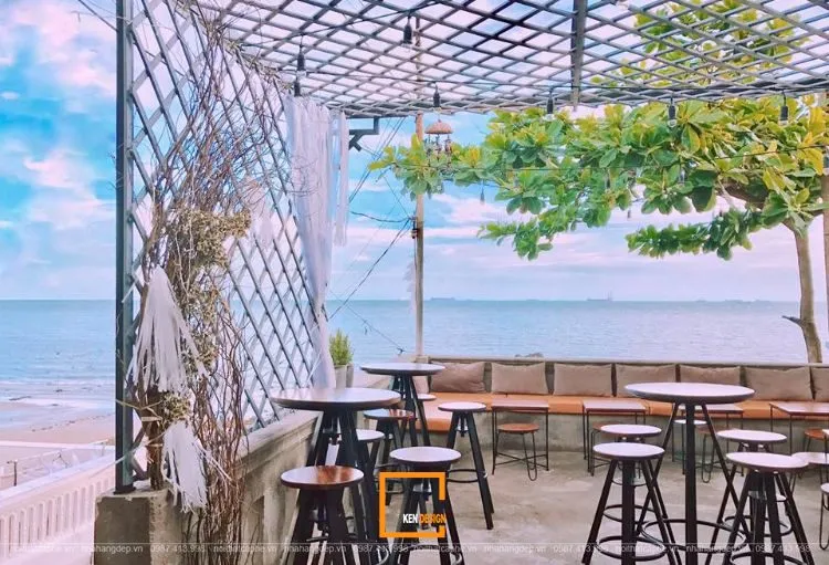 Không gian quán cà phê ven biển