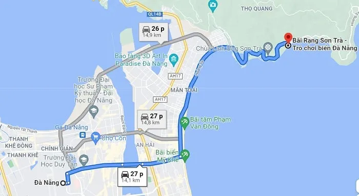 Vị trí của bãi Rạng