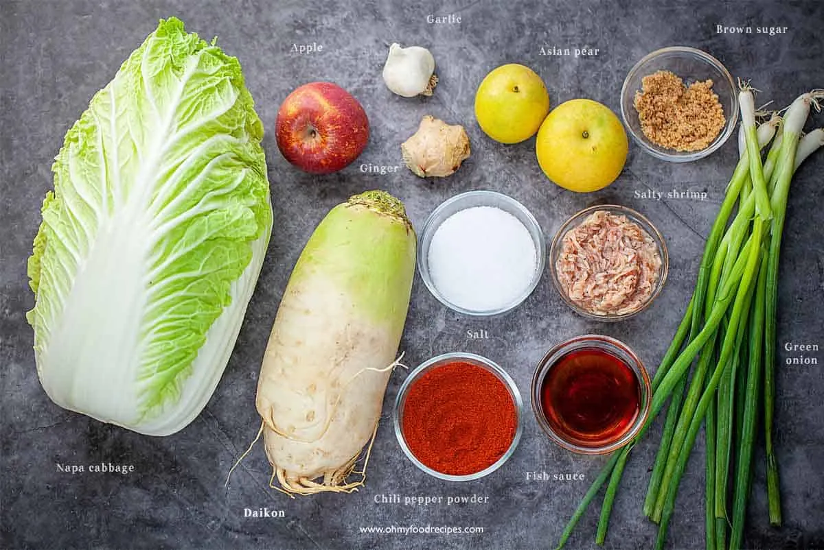 Nguyên Liệu Cần Thiết Để Làm Kimchi