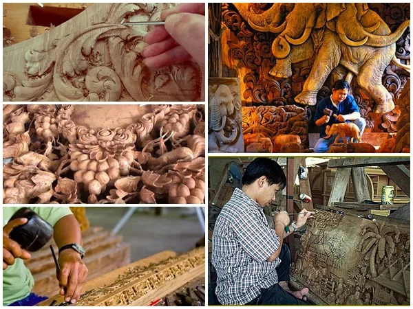 Nghệ thuật điêu khắc gỗ tại Baan Tawai